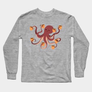 coffee makes life better Octopus II Long Sleeve T-Shirt